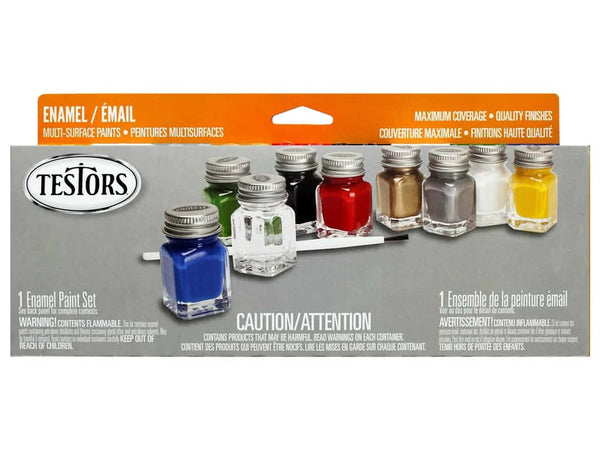 Testors 9 Bottle Enamel Paint Set, All Purpose