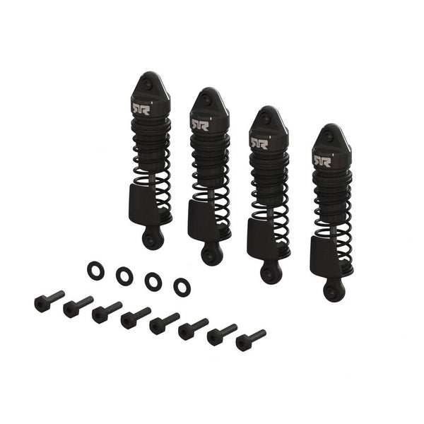 Aluminum Shock Set, 58mm Length, 1000 cSt Oil (4), Black: GROM