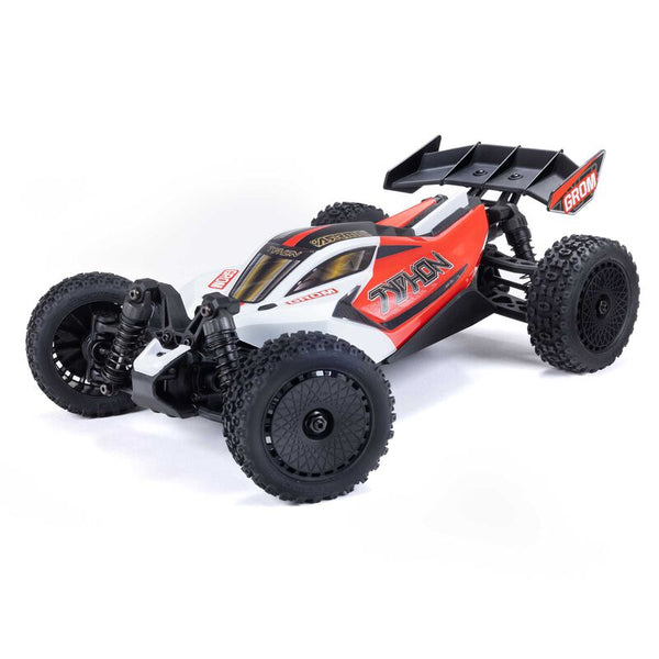 TYPHON GROM MEGA 380 Brushed 4X4 Small Scale Buggy RTR with Battery & Charger, Red/White