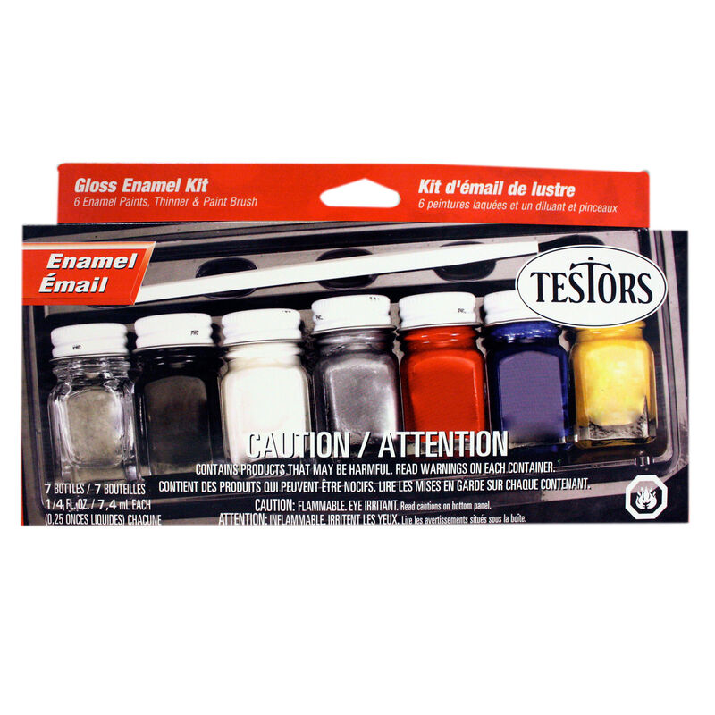 Testors Enamel Kit: Household, 6 Colors W/Thinner