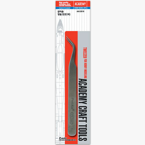 Academy Tweezers for Hobby Modeling Curved Tip