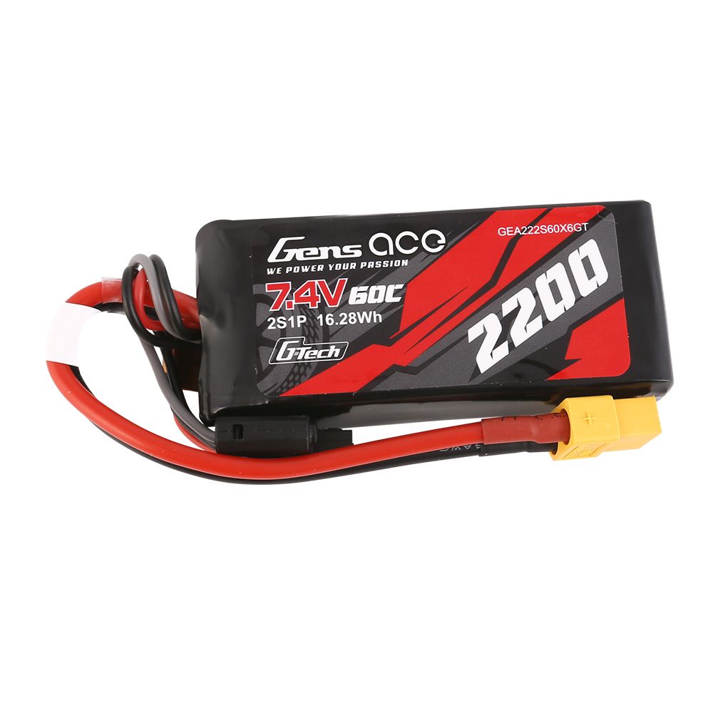 Gens Ace G-Tech 2200mAh 2S1P 7.4V 60C LiPo with XT60 Plug