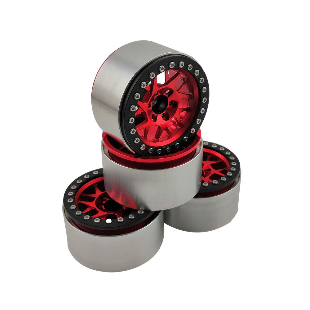 Hobby Details 2.2" Aluminum Wheels - KM12 (4) (Red)