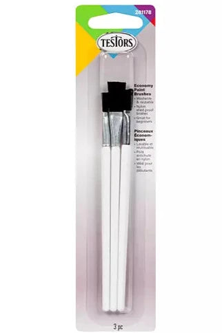 3 Piece Economy Flat Brush Set