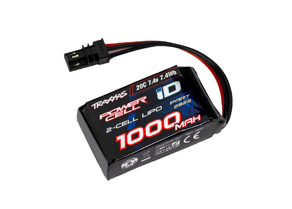 2822 Traxxas 1000mAh 2S 7.4V 20C LiPo Battery (fits TRX-4M)