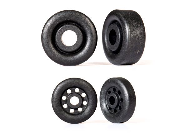 9461 Traxxas Wheels, wheelie bar, black (26mm (2), 18mm (2))